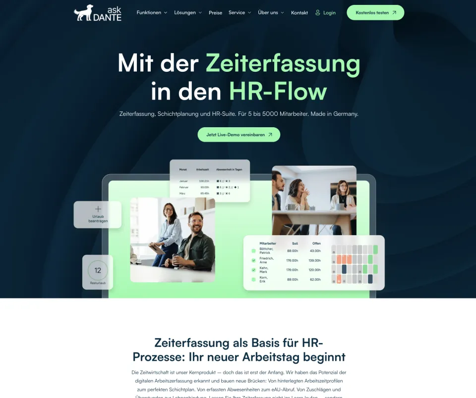 Vorschau der Website AskDante